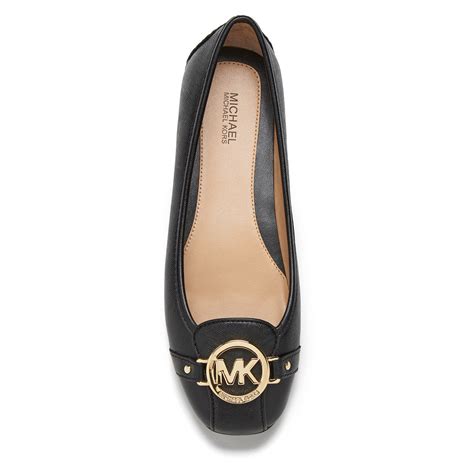 michael kors womens flats black and gold|Michael Kors slip on flats.